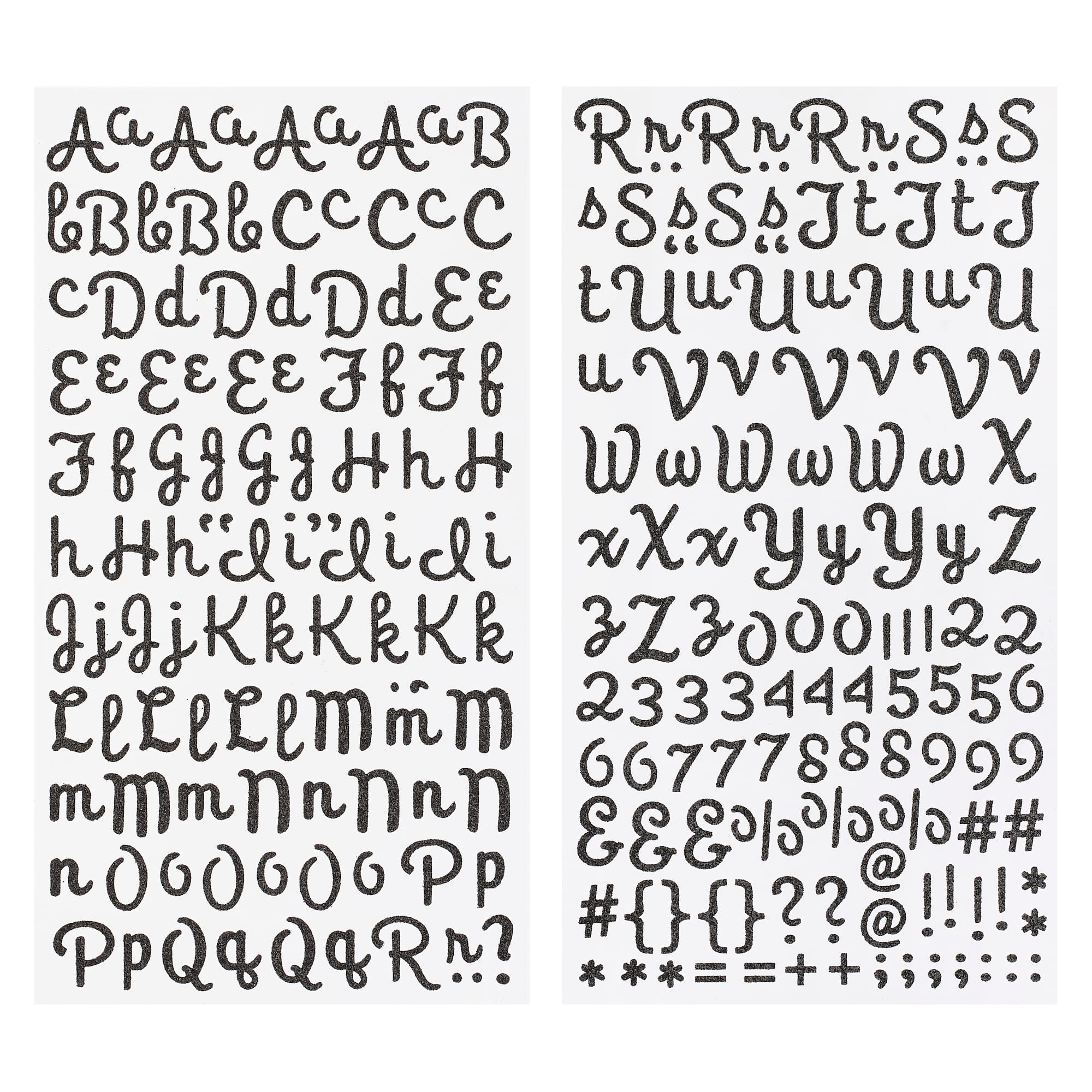12 Pack: Glitter Script Alphabet Stickers by Recollections